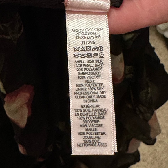 Agent Provocateur Elora Gown Black Floral Silk Dress - Picture 10 of 12